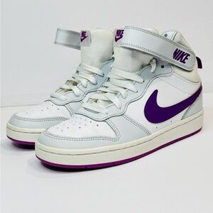 Nike Court Borough Mid 2 GS Pure Platinum Vivid Purple CD7782-009